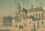 Kościół parafialny, A. Słowikowski, litografia, XIX w.